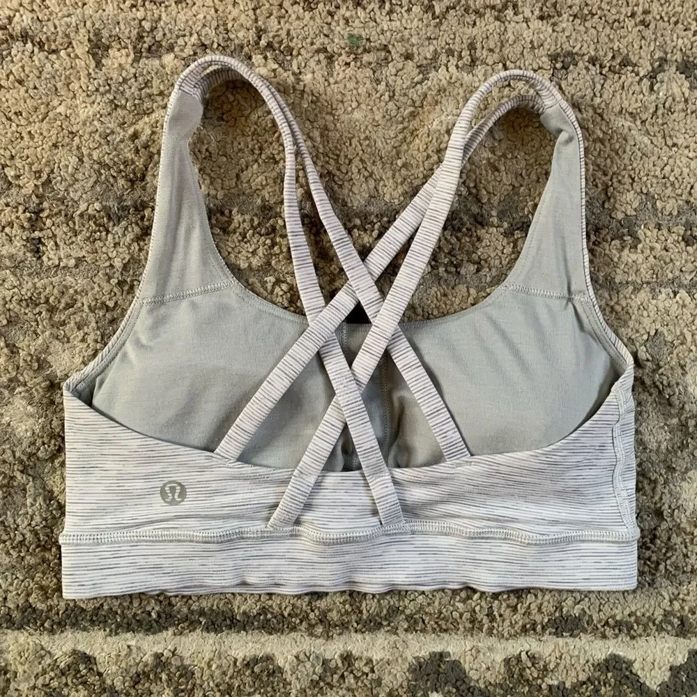 Lululemon Energy Bra Wee Are From Space Grey Alpine White Sport Bra 4